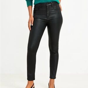 LOFT Leather Coated Curvy Skinny Jeans